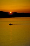 Sun and Fishing Boat Magnet